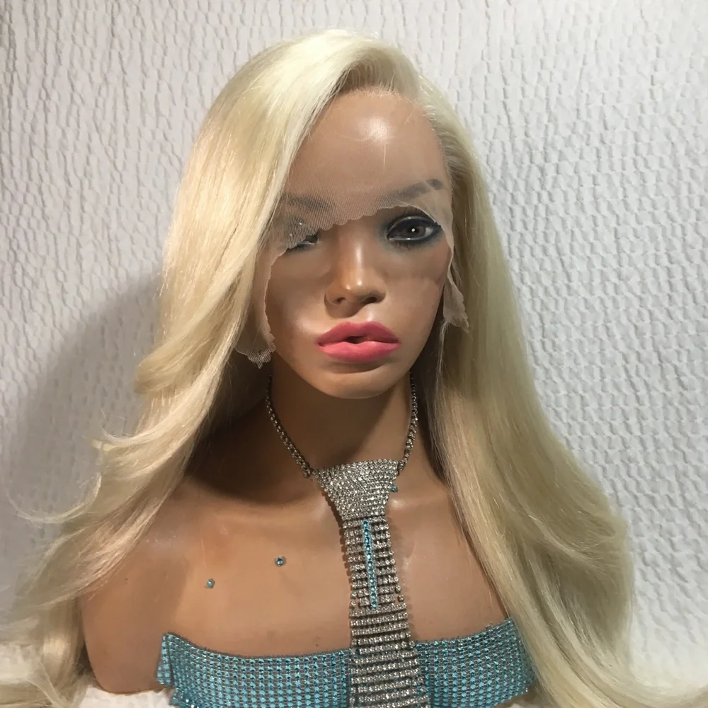 Realistic Pale Blonde Human Hair Lace Wig 20 inches - Picture 15 of 15